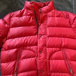 UNISEX BURBERRY BRIT PUFFER JACKET-RED 100% REAL. WORN ONCE. SIZE LARGE.